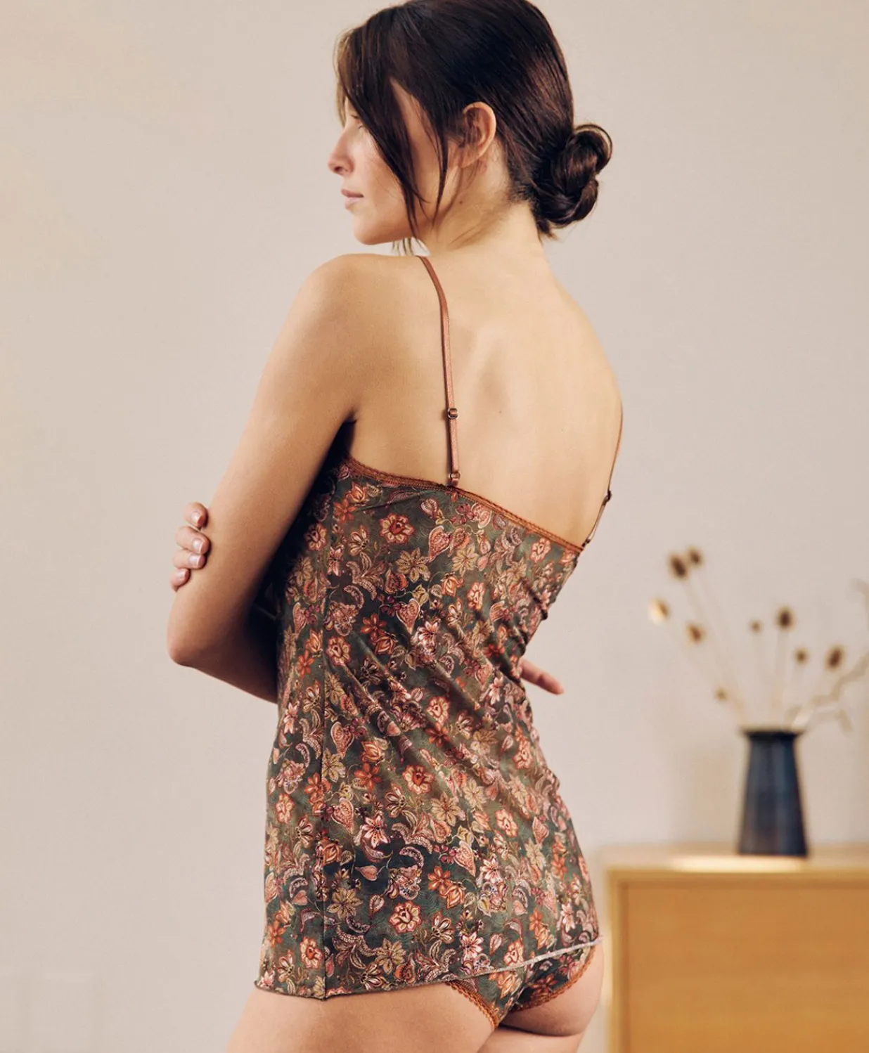 Outlet Haut En Nylon Imprime Airelle - Armee Multicolore Femmes Bodys Et SurVêtements