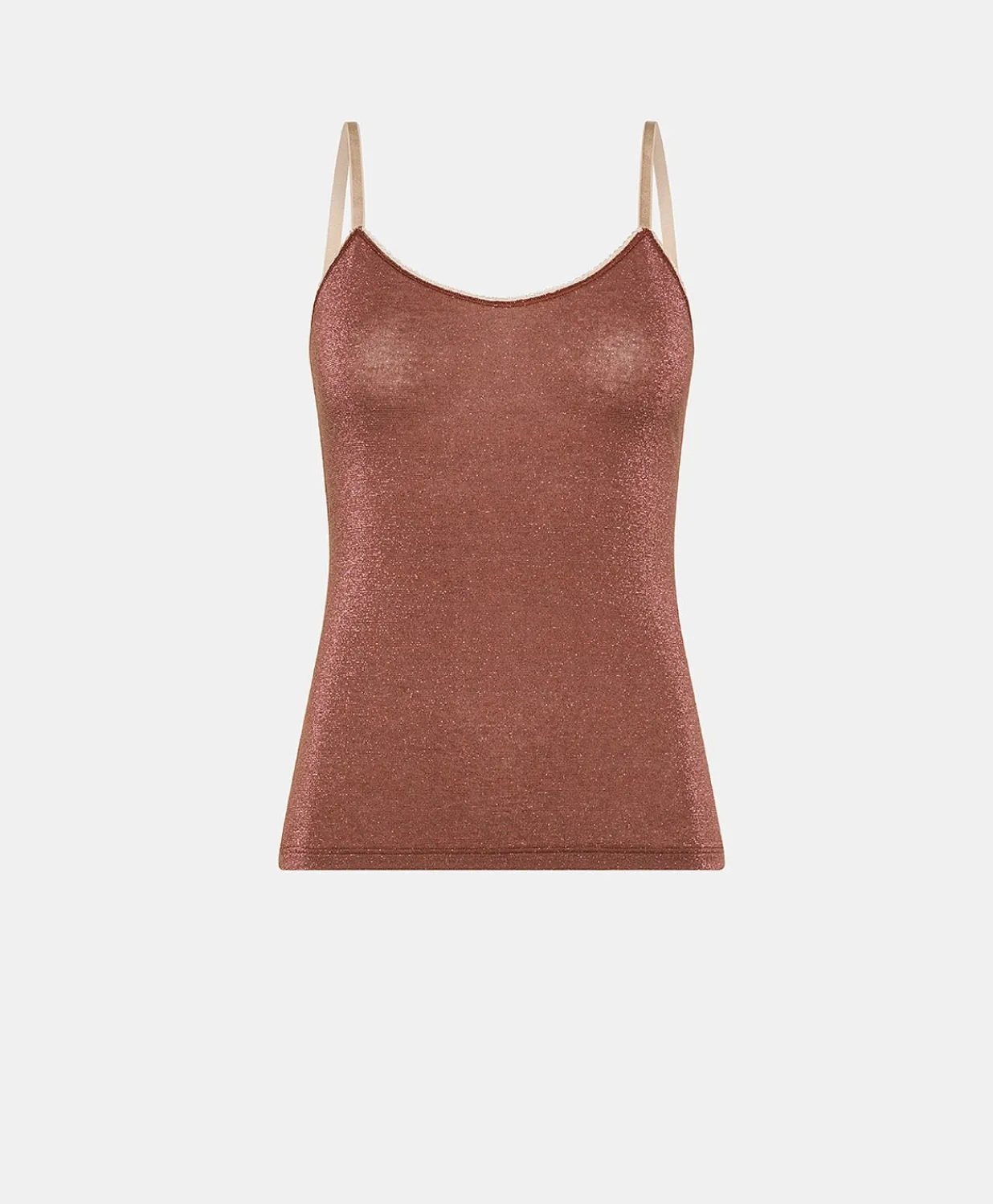 Outlet Haut Jersey Lurex Airelle - Terre Cuite Femmes Bodys Et SurVêtements