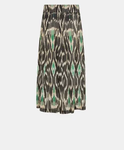 Outlet Jupe Celestin En Lin Viscose - Noir Multicolore Femmes Jupes