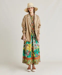 Online Jupe Iris En Popeline - Jaune Multicolore Femmes Jupes