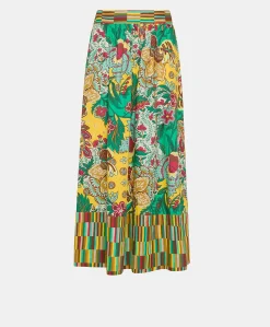 Online Jupe Iris En Popeline - Jaune Multicolore Femmes Jupes