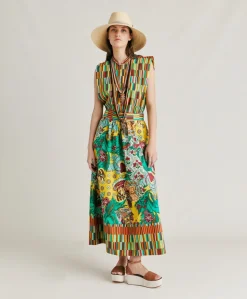 Online Jupe Iris En Popeline - Jaune Multicolore Femmes Jupes