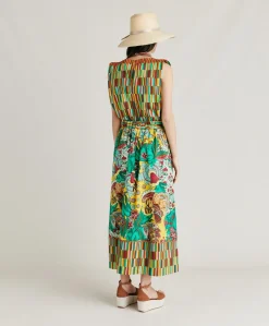 Online Jupe Iris En Popeline - Jaune Multicolore Femmes Jupes