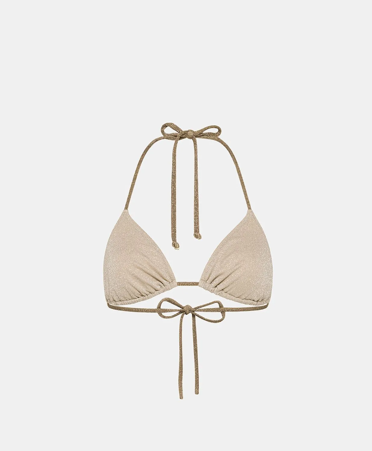 Sale Maillot De Bain Triangle Marine En Jersey Lurex - Sable/Boue Femmes Maillots De Bain