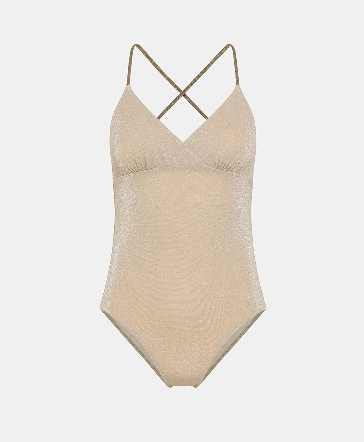 Sale Maillot De Bain Une Piece D'Ete En Jersey Lurex - Sable/Boue Femmes Maillots De Bain