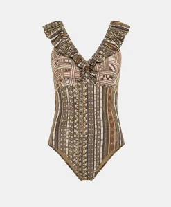 Sale Maillot De Bain Une Piece Alicia - Tabac/Noir Femmes Maillots De Bain