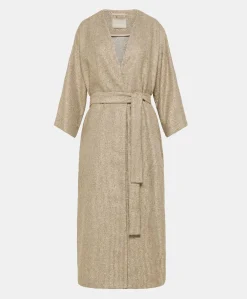 Outlet Manteau Calla A Mat Lurex - Sable Multicolore Femmes Trenchs Et Manteaux