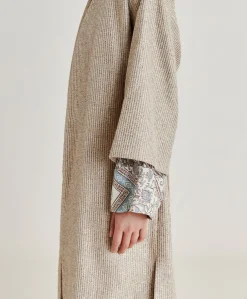 Outlet Manteau Calla A Mat Lurex - Sable Multicolore Femmes Trenchs Et Manteaux