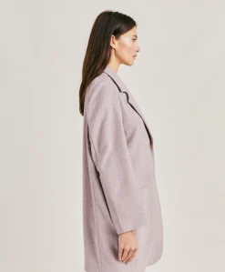 Hot Manteau De Pomeranie En Lin Coton - Aubergine Femmes Trenchs Et Manteaux