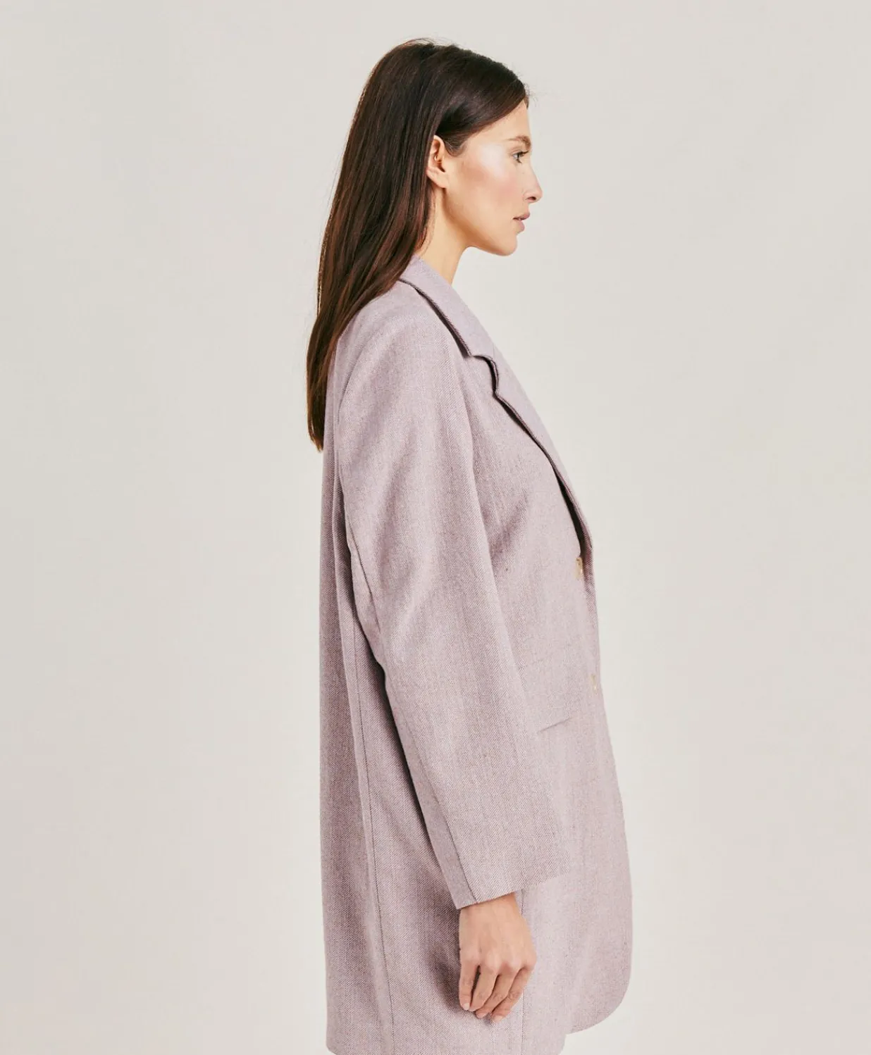 Hot Manteau De Pomeranie En Lin Coton - Aubergine Femmes Trenchs Et Manteaux