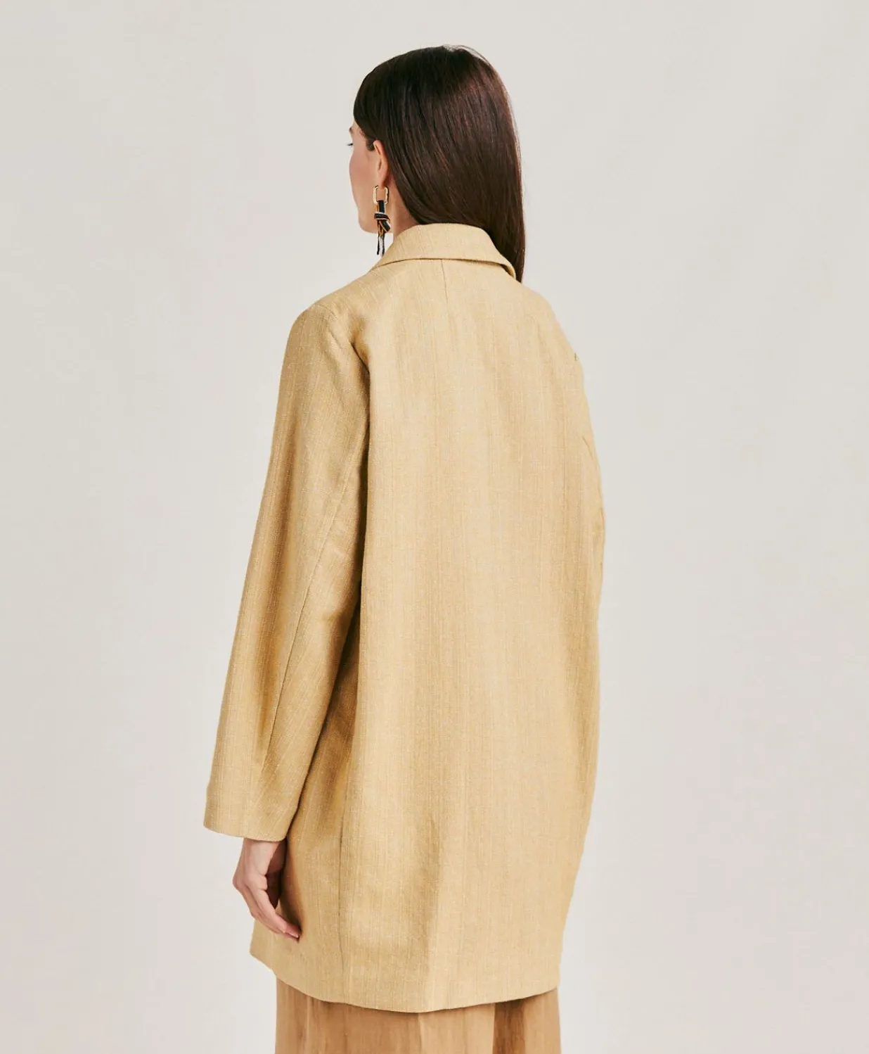 Best Manteau Pomeranien En Lin Coton - Paille Femmes Trenchs Et Manteaux