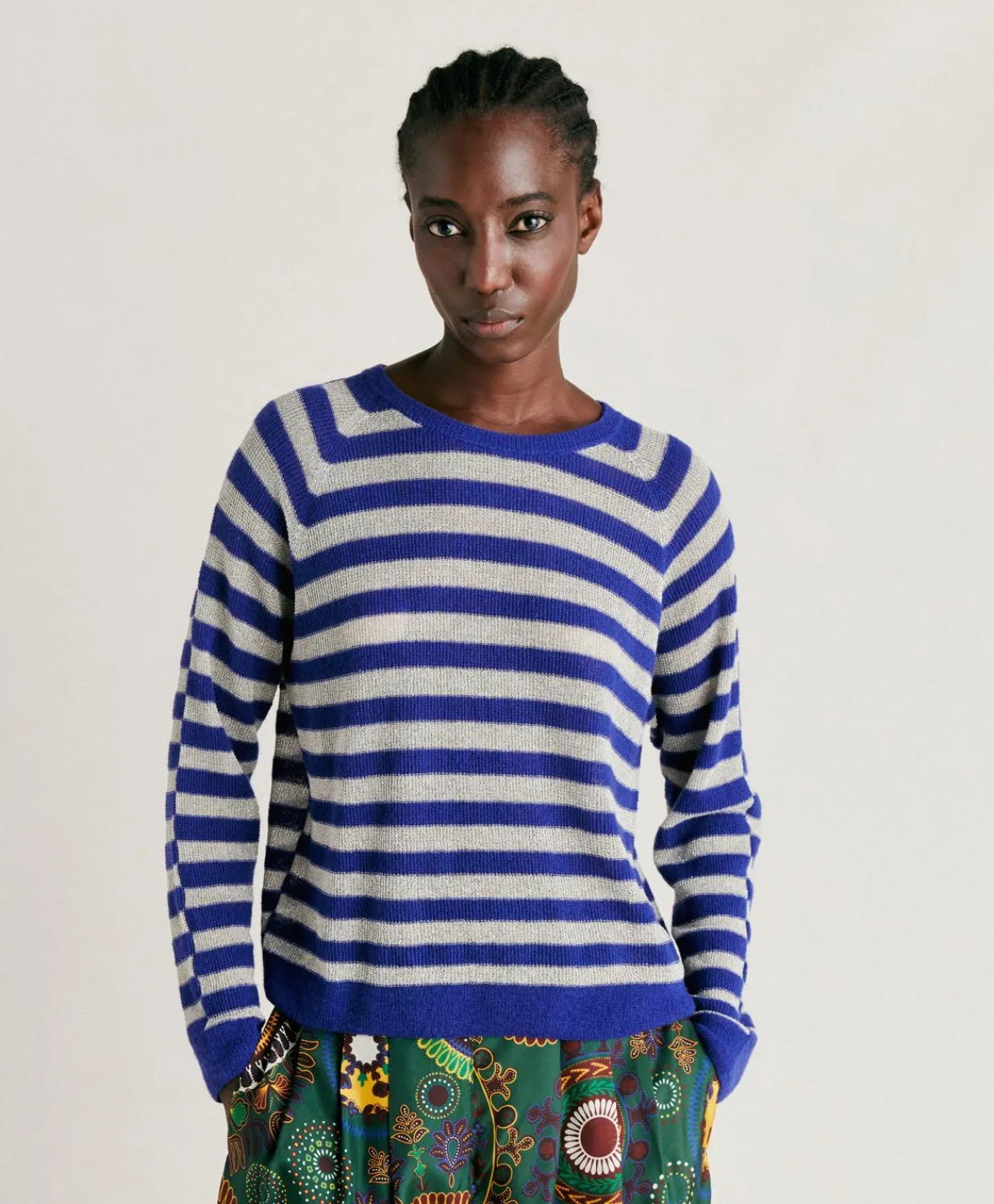Sale Marmotta Pull Raye Lurex Perle - Bluette Femmes Tricots