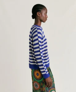 Sale Marmotta Pull Raye Lurex Perle - Bluette Femmes Tricots