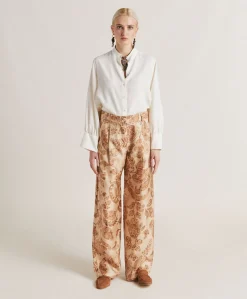 Online Pantalon Austin En Serge De Soie - Poudre Multicolore Femmes Pantalons Et Shorts
