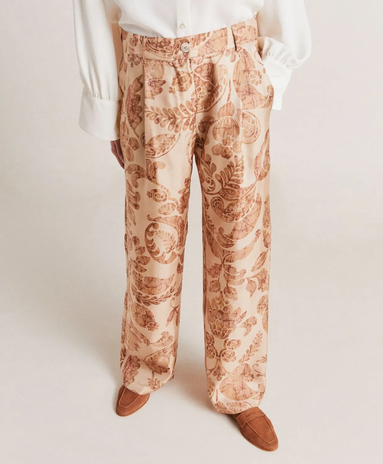 Online Pantalon Austin En Serge De Soie - Poudre Multicolore Femmes Pantalons Et Shorts