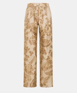 Online Pantalon Austin En Serge De Soie - Poudre Multicolore Femmes Pantalons Et Shorts