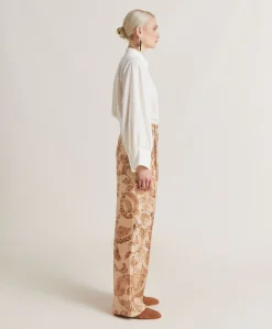 Online Pantalon Austin En Serge De Soie - Poudre Multicolore Femmes Pantalons Et Shorts