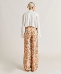 Online Pantalon Austin En Serge De Soie - Poudre Multicolore Femmes Pantalons Et Shorts