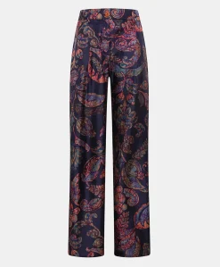 Outlet Pantalon Austin En Serge De Soie - Multicolore Bleu Nuit Femmes Costumes Et Costumes