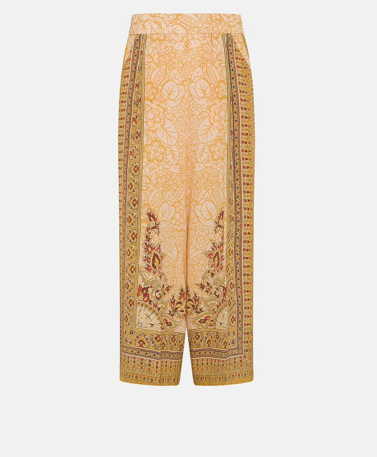 New Pantalon Boracay En Crepe De Chine - Brule/Multicolore Femmes Pantalons Et Shorts