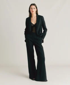 Sale Pantalon Candeo En Coton Et Lin - Noir Femmes Costumes Et Costumes