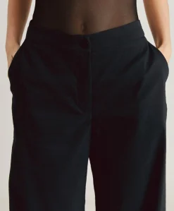 Sale Pantalon Candeo En Coton Et Lin - Noir Femmes Costumes Et Costumes