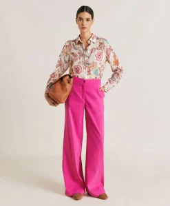 Online Pantalon Candeo En Lin Et Coton - Fuchsia Femmes Pantalons Et Shorts