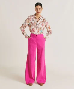 Online Pantalon Candeo En Lin Et Coton - Fuchsia Femmes Pantalons Et Shorts