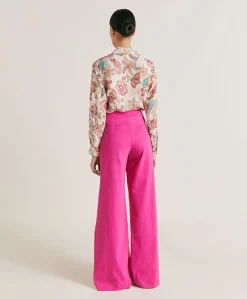Online Pantalon Candeo En Lin Et Coton - Fuchsia Femmes Pantalons Et Shorts