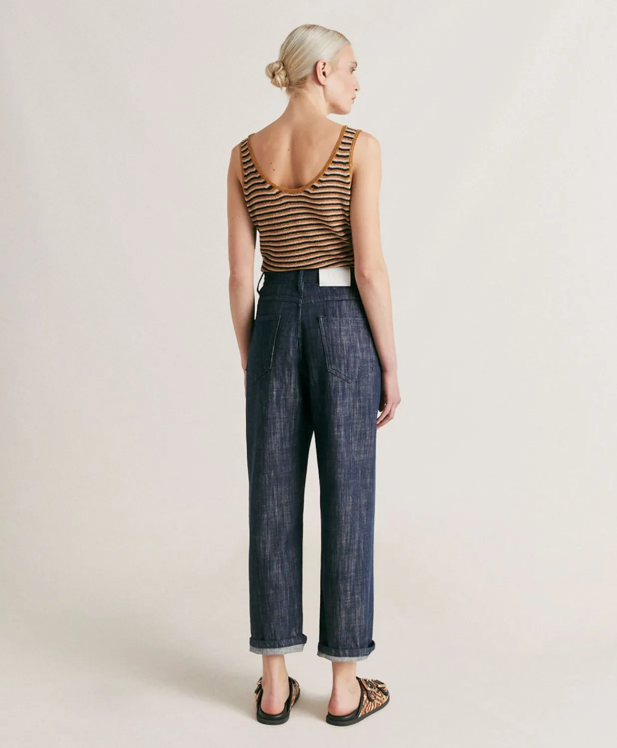 New Pantalon Denim Bis Fuchsia - Bleu Jean Femmes Pantalons Et Shorts