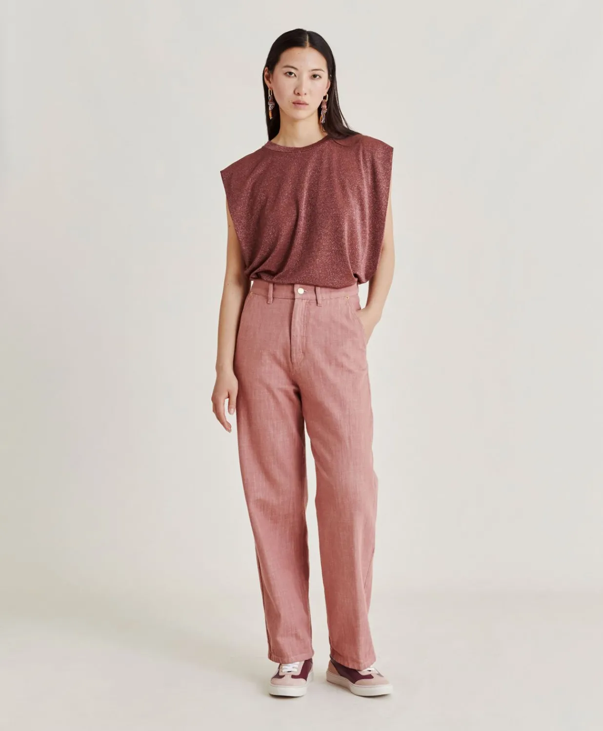 Discount Pantalon Denim Bis Fuchsia - Rose Antique Femmes Pantalons Et Shorts