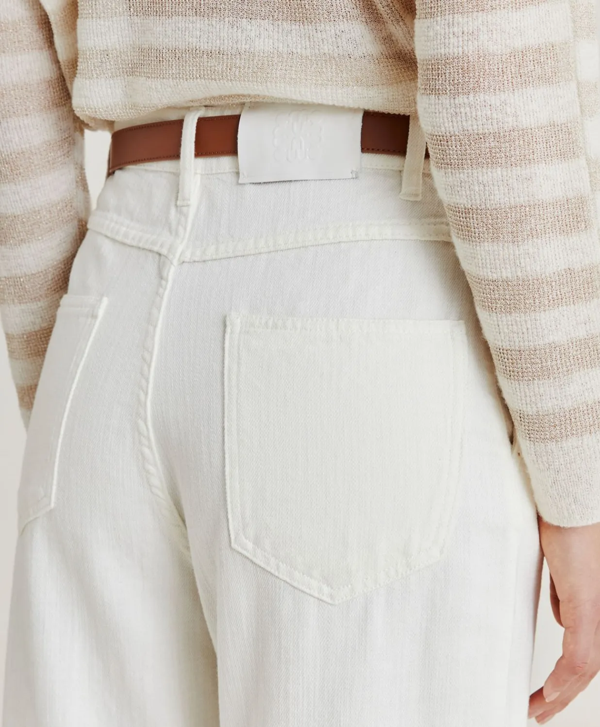 Best Pantalon Denim Bis Fuchsia - Creme Femmes Pantalons Et Shorts