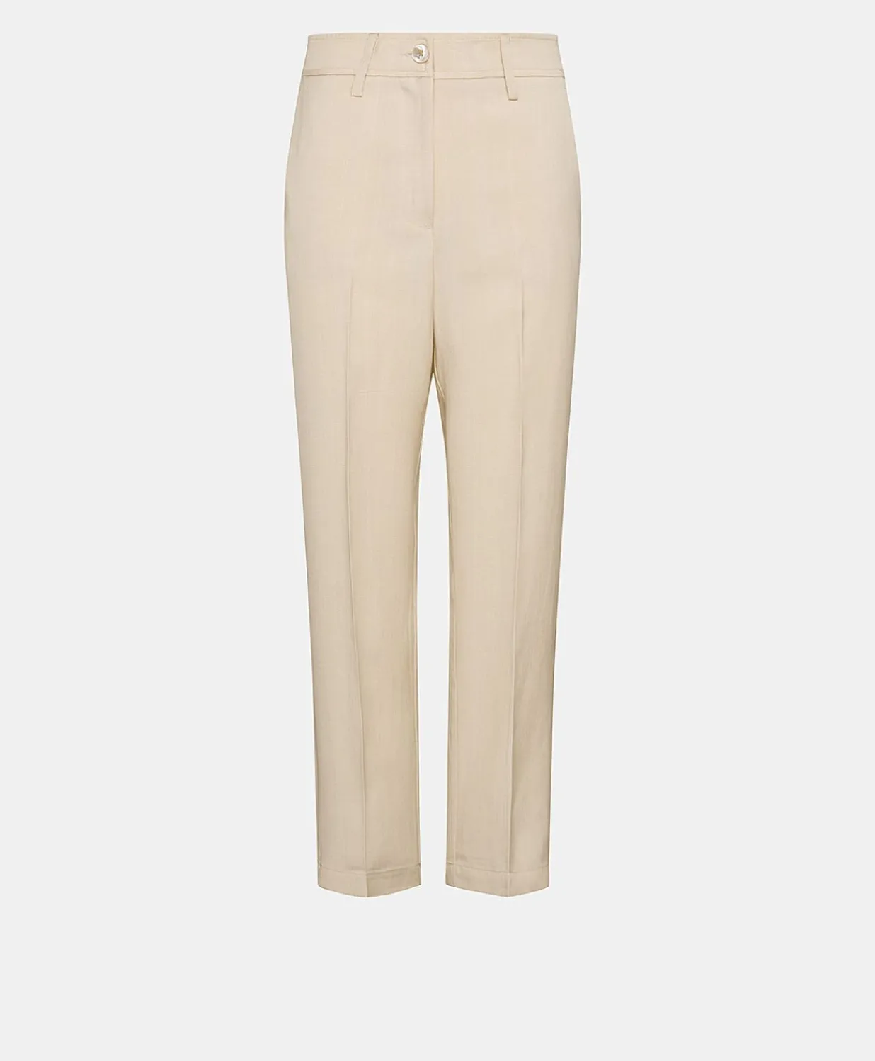 New Pantalon Elegant En Lin Et Viscose Matthieu - Creme Femmes Pantalons Et Shorts