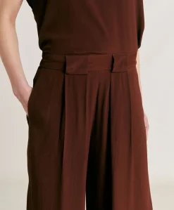 Clearance Pantalon En Acetate De Soie Aspen - Chocolat Femmes Pantalons Et Shorts