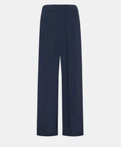 Clearance Pantalon En Acetate De Soie Aspen - Bleu Nuit Femmes Pantalons Et Shorts