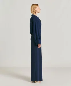 Clearance Pantalon En Acetate De Soie Aspen - Bleu Nuit Femmes Pantalons Et Shorts