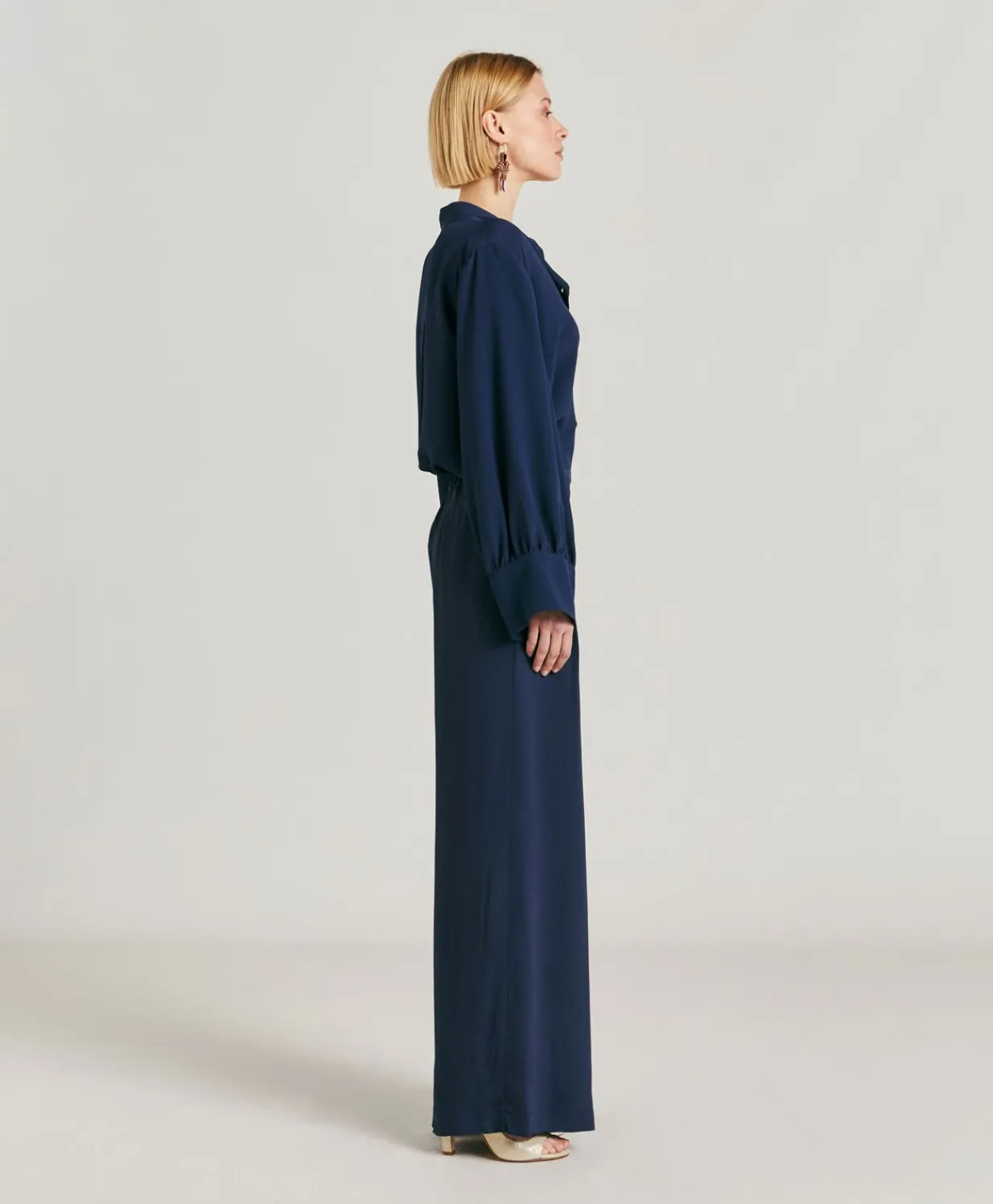 Clearance Pantalon En Acetate De Soie Aspen - Bleu Nuit Femmes Pantalons Et Shorts