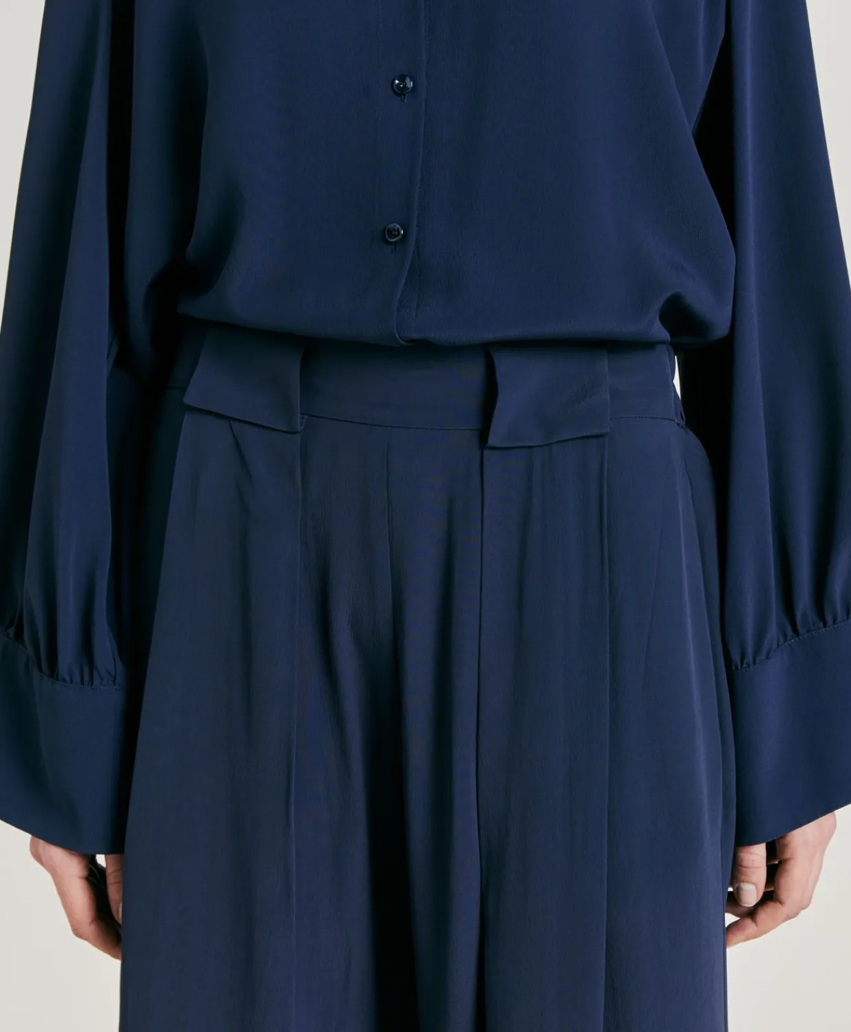 Clearance Pantalon En Acetate De Soie Aspen - Bleu Nuit Femmes Pantalons Et Shorts