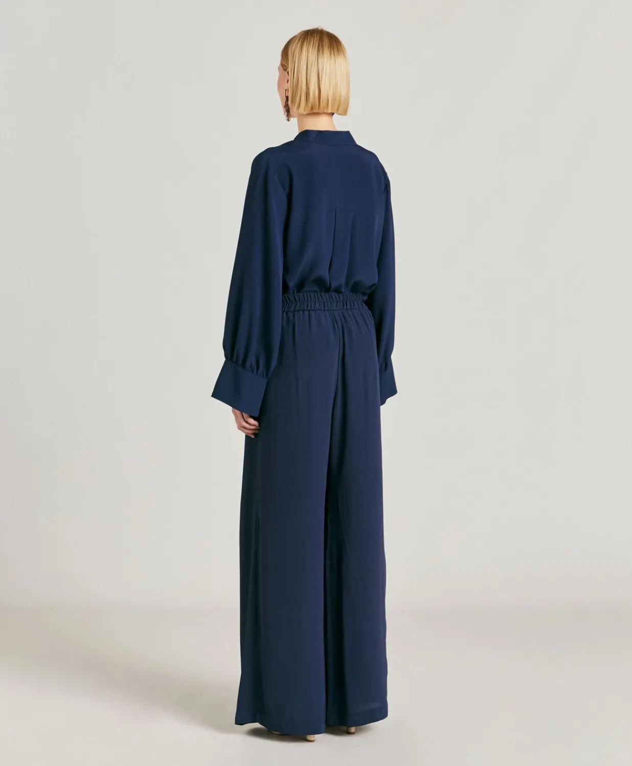 Clearance Pantalon En Acetate De Soie Aspen - Bleu Nuit Femmes Pantalons Et Shorts