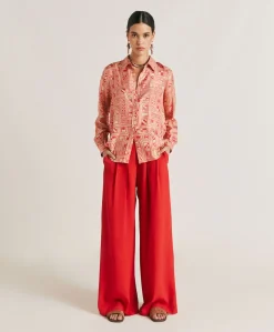Outlet Pantalon En Acetate De Soie Aspen - Azalee Femmes Pantalons Et Shorts