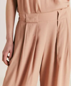Hot Pantalon En Acetate De Soie Aspen - Nude Femmes Pantalons Et Shorts