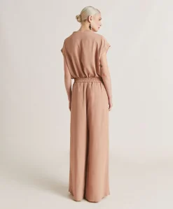 Hot Pantalon En Acetate De Soie Aspen - Nude Femmes Pantalons Et Shorts