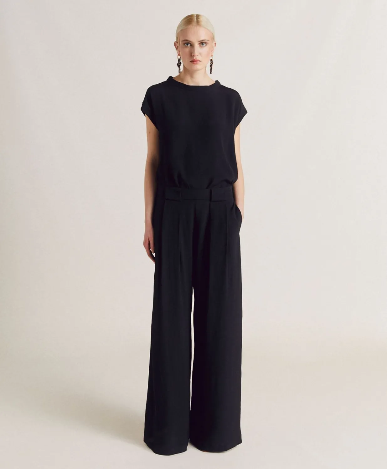 Online Pantalon En Acetate De Soie Aspen - Noir Femmes Pantalons Et Shorts