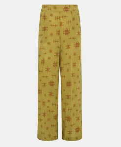 Online Pantalon En Crepe De Chine Baccarat - Citron Vert/Vin Femmes Pantalons Et Shorts