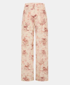 Hot Pantalon En Crepe De Chine Baccarat - Rose/Cerise Noire Femmes Pantalons Et Shorts
