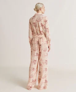 Hot Pantalon En Crepe De Chine Baccarat - Rose/Cerise Noire Femmes Pantalons Et Shorts
