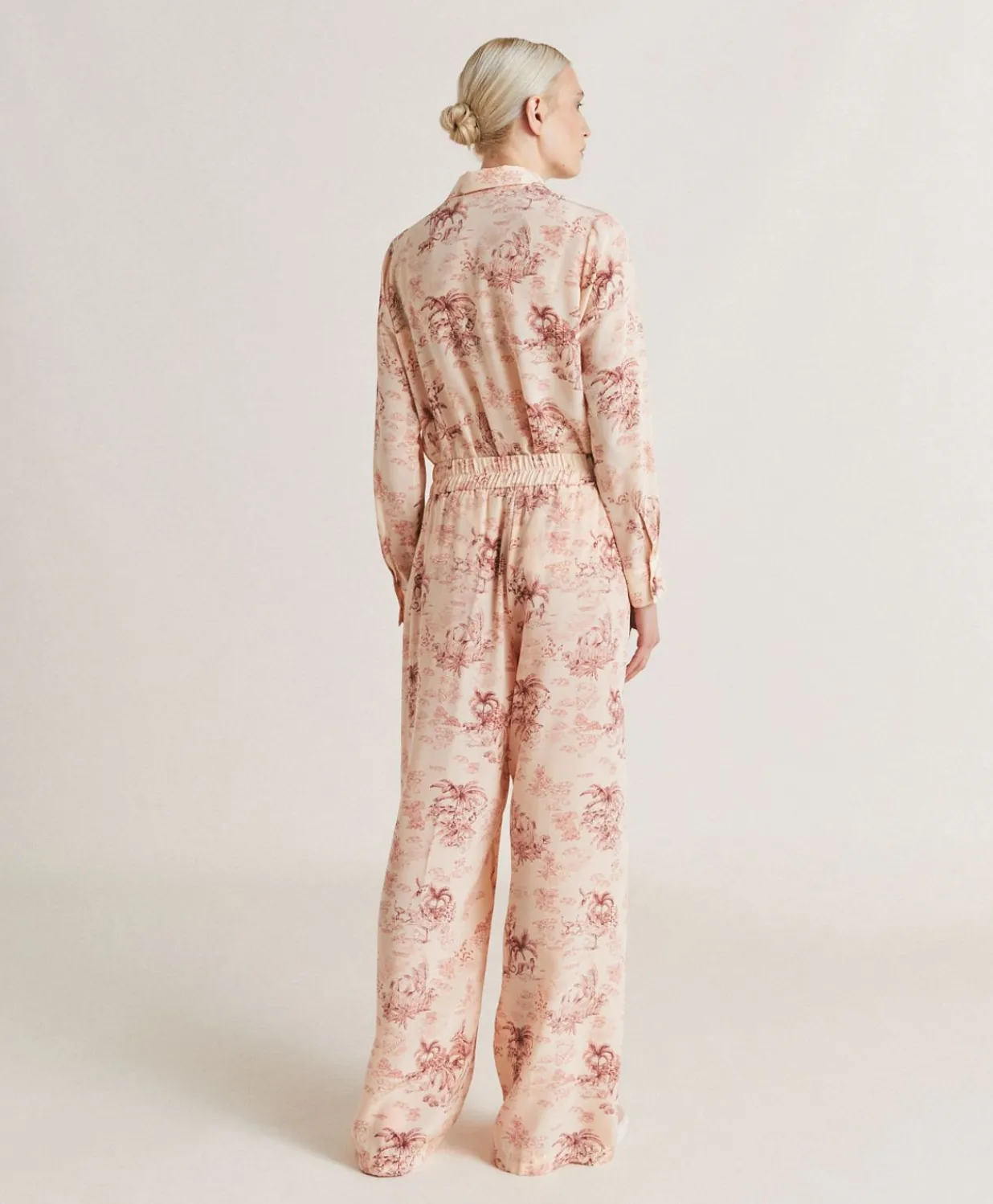 Hot Pantalon En Crepe De Chine Baccarat - Rose/Cerise Noire Femmes Pantalons Et Shorts