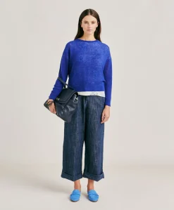 Pantalon En Denim Grecale - Bleu Jean Femmes Pantalons Et Shorts