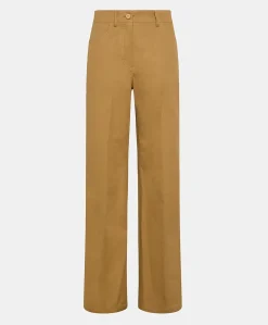 New Pantalon En Gabardine Olivina - Caramel Femmes Pantalons Et Shorts