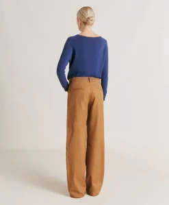 New Pantalon En Gabardine Olivina - Caramel Femmes Pantalons Et Shorts